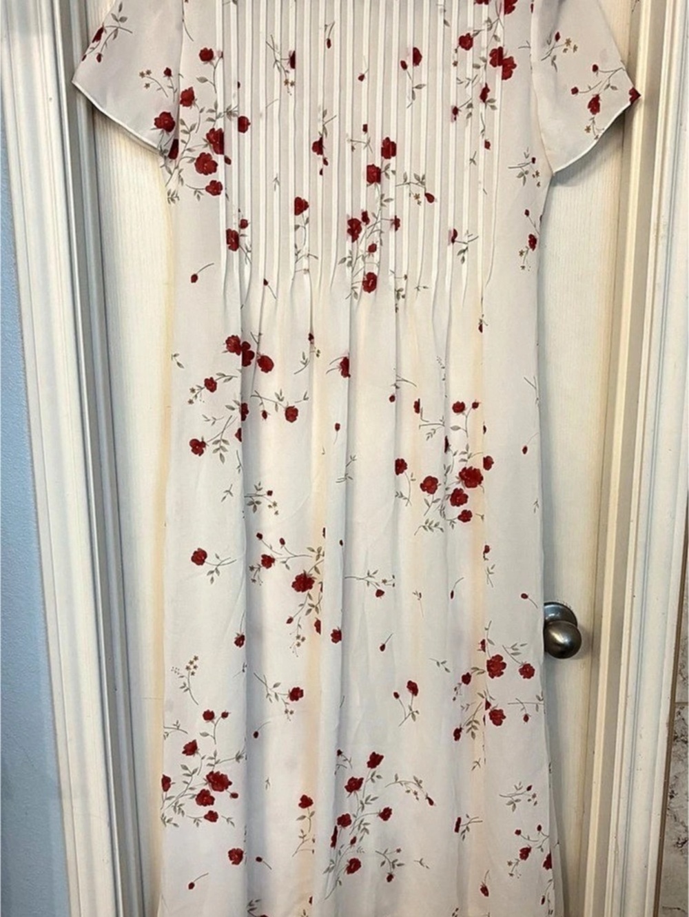 Vintage 1990s Positive Attitude Cottagecore Floral Dress Pleated Bodice M